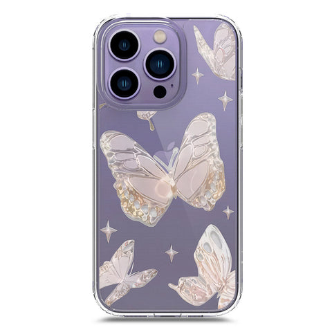 iPhone 14 Pro Cover - O'Nation Butterfly Dreams Series 2 - Clear Phone Case - Soft Silicon Borders