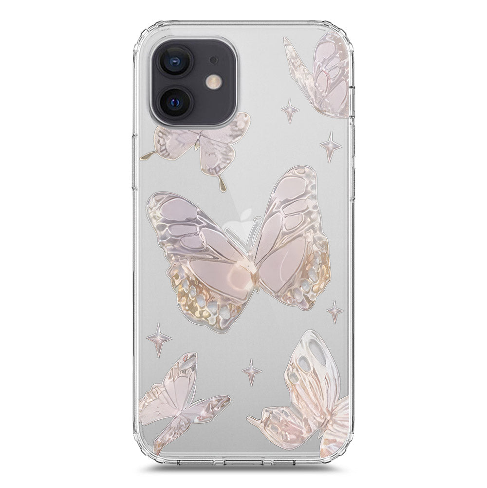 iPhone 12 Cover - O'Nation Butterfly Dreams Series 2 - Clear Phone Case - Soft Silicon Borders