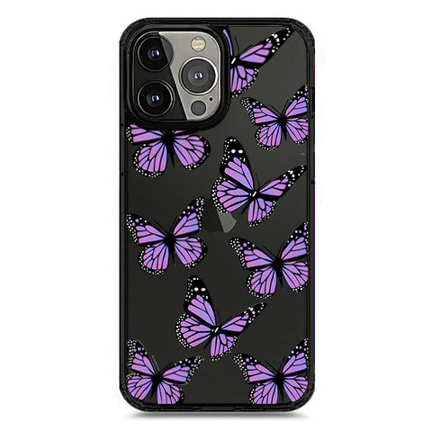 iPhone 13 Pro Max - Black - Cover - O'Nation Butterfly Dreams Series 2 - Clear Phone Case - Soft Silicon Borders