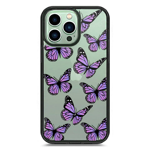 iPhone 14 Pro Max - Black - Cover - O'Nation Butterfly Dreams Series 2 - Clear Phone Case - Soft Silicon Borders