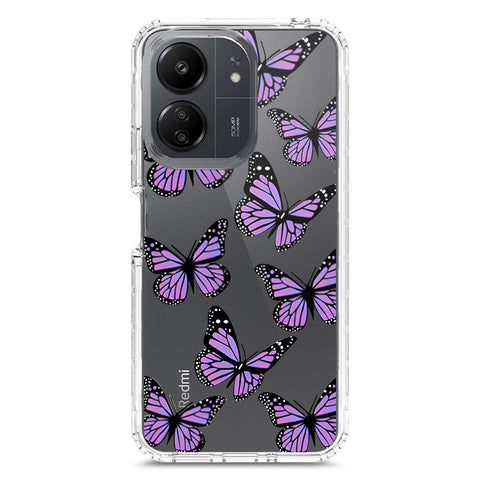 Xiaomi Redmi 13C Cover - O'Nation Butterfly Dreams Series 2 - Clear Phone Case - Soft Silicon Borders