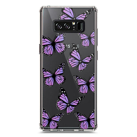 Samsung Galaxy Note 8 Cover - O'Nation Butterfly Dreams Series 2 - Clear Phone Case - Soft Silicon Borders