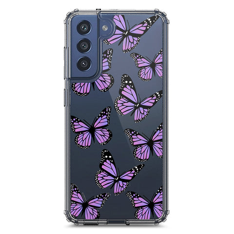 Samsung Galaxy S21 FE 5G Cover - O'Nation Butterfly Dreams Series 2 - Clear Phone Case - Soft Silicon Borders