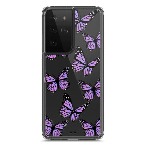 Samsung Galaxy S21 Ultra 5G Cover - O'Nation Butterfly Dreams Series 2 - Clear Phone Case - Soft Silicon Borders
