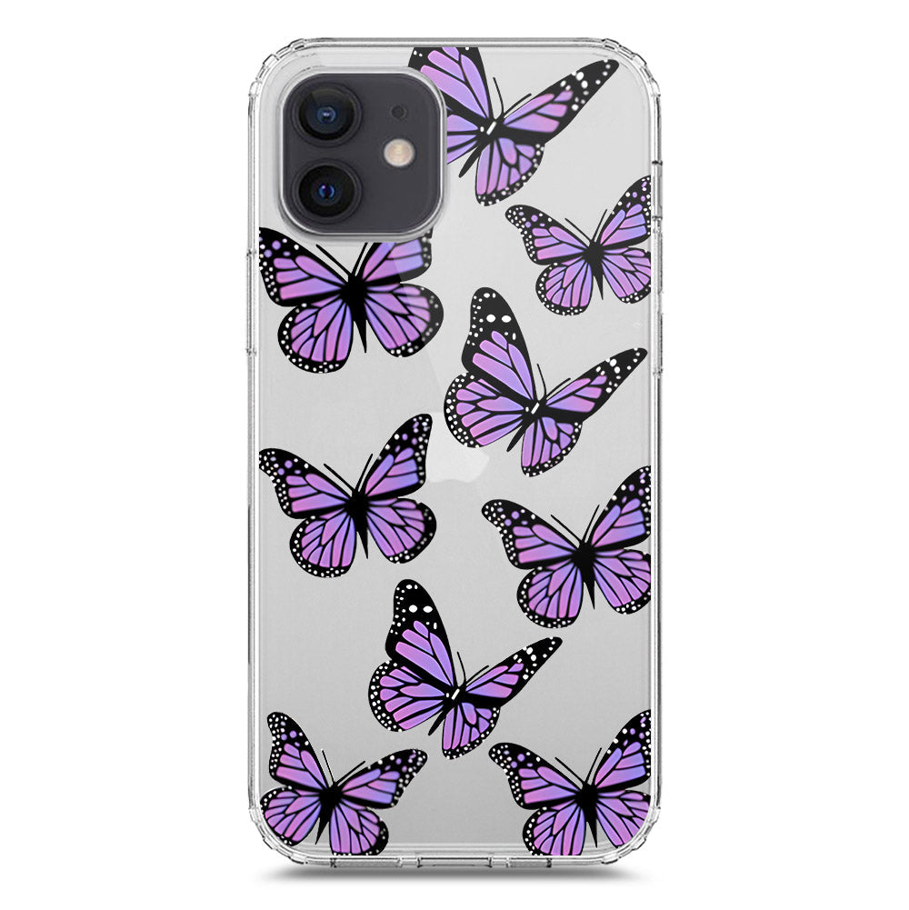 iPhone 12 Cover - O'Nation Butterfly Dreams Series 2 - Clear Phone Case - Soft Silicon Borders
