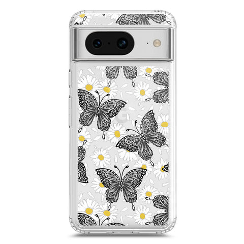Google Pixel 8a Cover - O'Nation Butterfly Dreams Series 2 - Clear Phone Case - Soft Silicon Borders