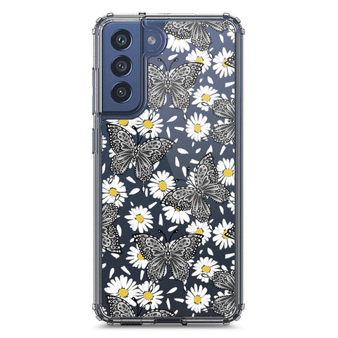 Samsung Galaxy S21 FE 5G Cover - O'Nation Butterfly Dreams Series 2 - Clear Phone Case - Soft Silicon Borders
