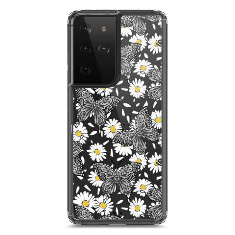 Samsung Galaxy S21 Ultra 5G Cover - O'Nation Butterfly Dreams Series 2 - Clear Phone Case - Soft Silicon Borders