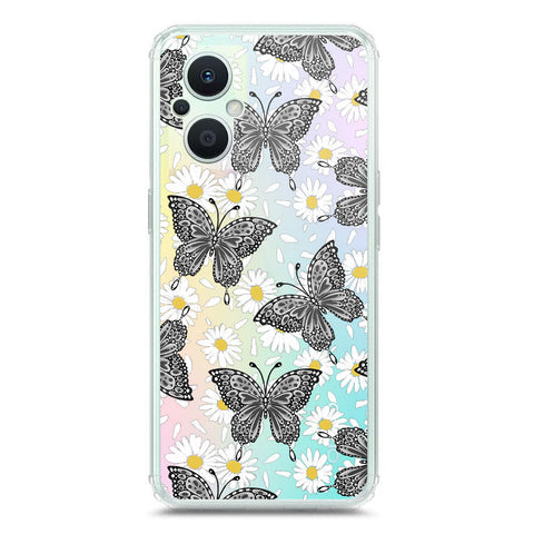 Oppo Reno 7 Lite Cover - O'Nation Butterfly Dreams Series 2 - Clear Phone Case - Soft Silicon Borders