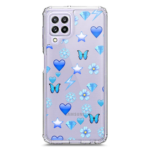 Samsung Galaxy M22 Cover - O'Nation Butterfly Dreams Series 2 - Clear Phone Case - Soft Silicon Borders