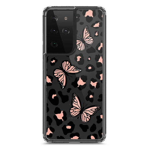 Samsung Galaxy S21 Ultra 5G Cover - O'Nation Butterfly Dreams Series 2 - Clear Phone Case - Soft Silicon Borders