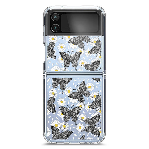 Samsung Galaxy Z Flip 4 5G Cover - O'Nation Butterfly Dreams Series 2 - Clear Phone Case - Soft Silicon Borders