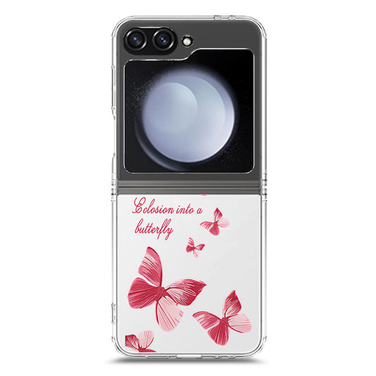 Samsung Galaxy Z Flip 6 Cover - O'Nation Butterfly Dreams Series 2 - Clear Phone Case - Soft Silicon Borders