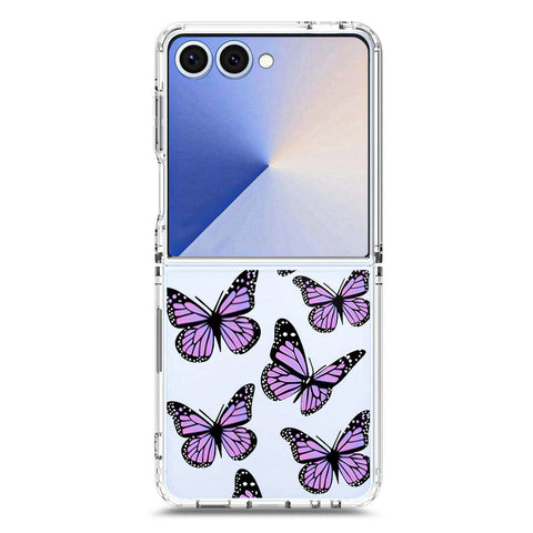 Samsung Galaxy Z Flip 7 Cover - O'Nation Butterfly Dreams Series 2 - Clear Phone Case - Soft Silicon Borders