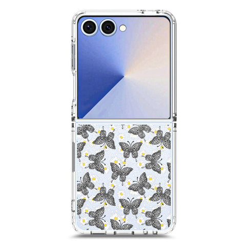 Samsung Galaxy Z Flip 7 Cover - O'Nation Butterfly Dreams Series 2 - Clear Phone Case - Soft Silicon Borders