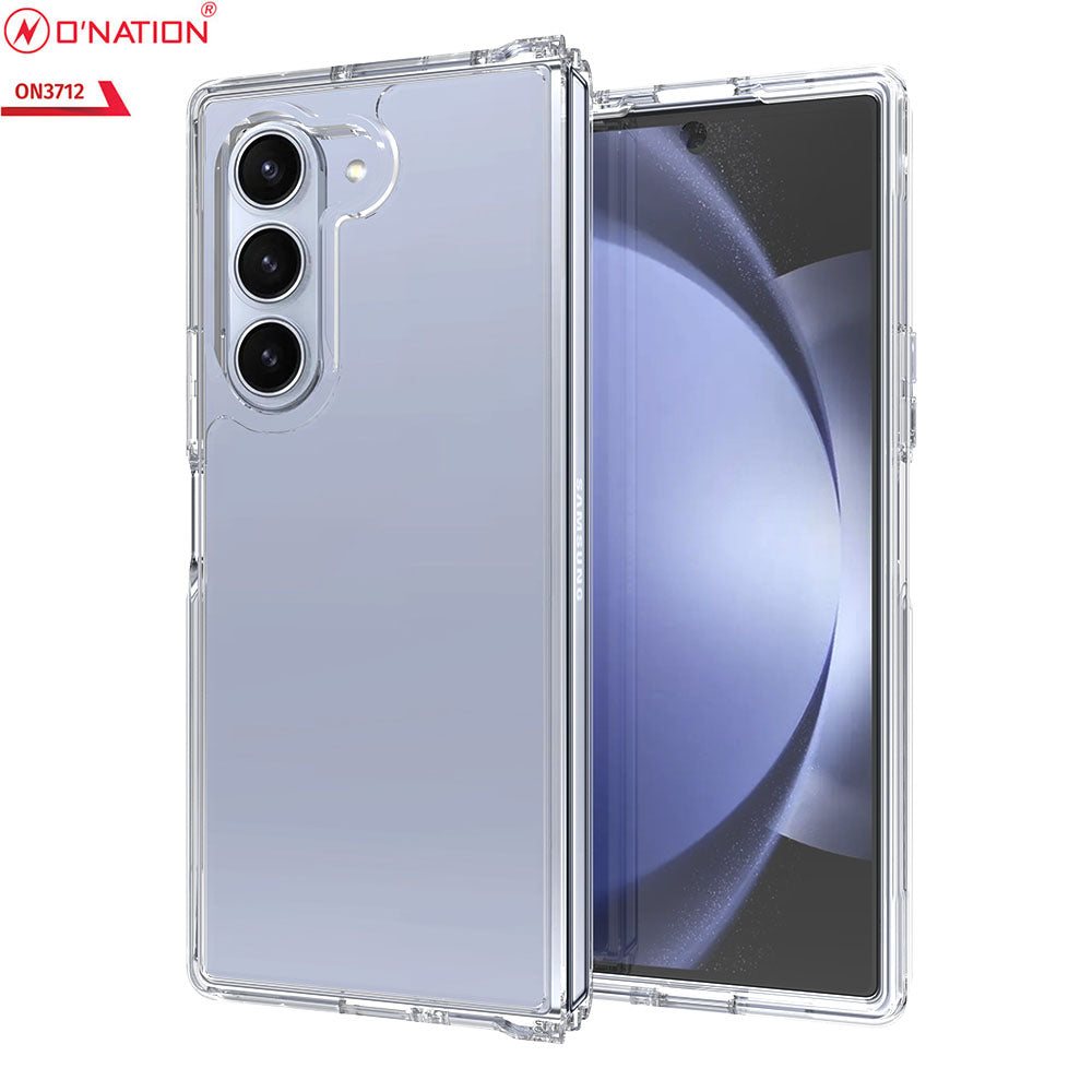 Samsung Galaxy Z Fold 6 Cover - Transparent - ONation Crystal Series - Premium Quality Clear Case No Yellowing Back With Smart Shockproof Cushions