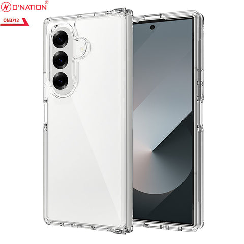 Samsung Galaxy Z Fold 7 Cover - Transparent - ONation Crystal Series - Premium Quality Clear Case No Yellowing Back With Smart Shockproof Cushions