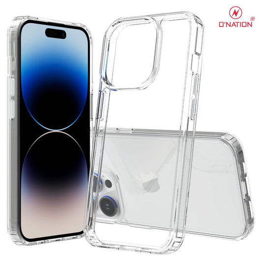 iPhone 15 Pro Cover  - ONation Crystal Series - Premium Quality Clear Case No Yellowing Back With Smart Shockproof Cushions