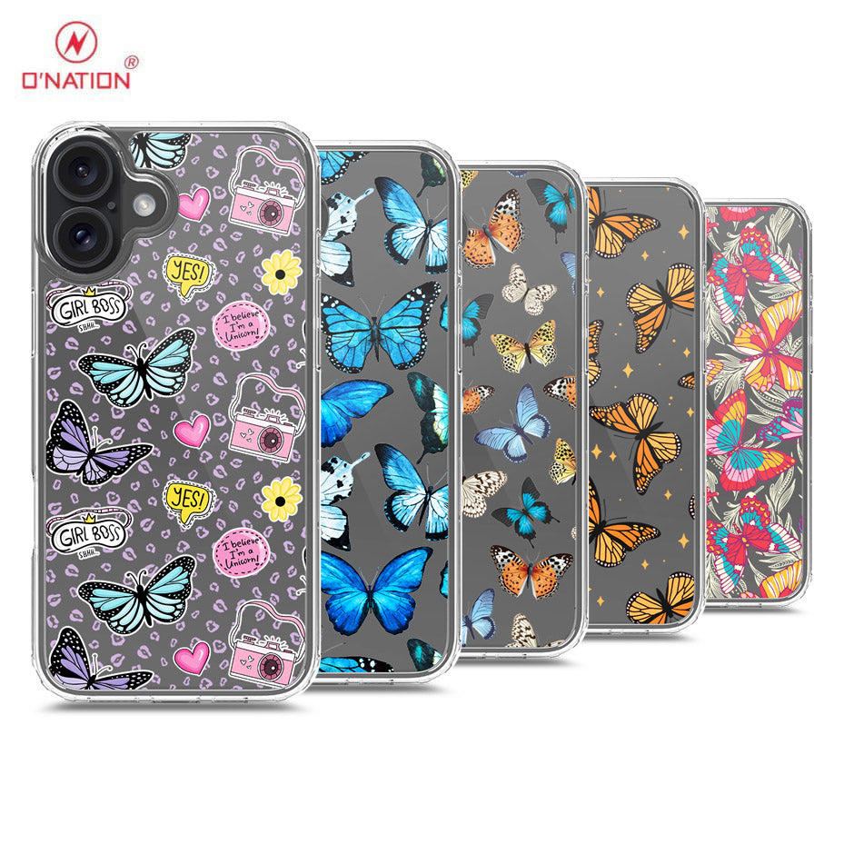 iPhone 16 Cover - O'Nation Butterfly Dreams Series - 9 Designs - Clear Phone Case - Soft Silicon Borders