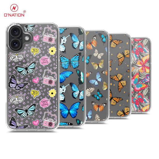 iPhone 16 Cover - O'Nation Butterfly Dreams Series - 9 Designs - Clear Phone Case - Soft Silicon Borders