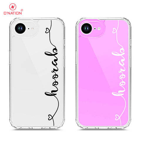 iPhone 16e Cover - Personalised Name Series - 8 Designs - Clear Phone Case - Soft Silicon Borders