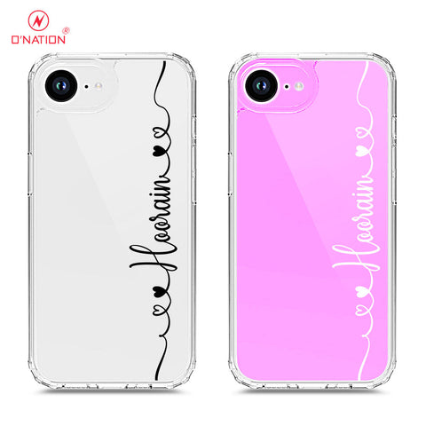 iPhone 16e Cover - Personalised Name Series - 8 Designs - Clear Phone Case - Soft Silicon Borders