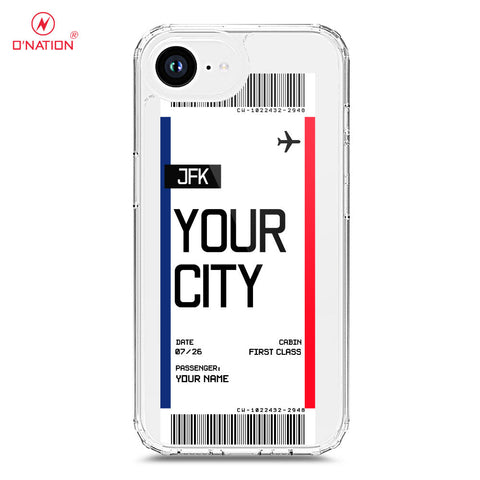 iPhone 16e Cover - Personalised Boarding Pass Ticket Series - 5 Designs - Clear Phone Case - Soft Silicon Borders