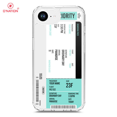 iPhone 16e Cover - Personalised Boarding Pass Ticket Series - 5 Designs - Clear Phone Case - Soft Silicon Borders