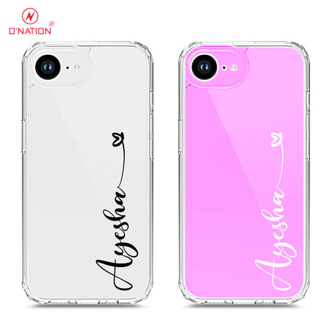 iPhone 16e Cover - Personalised Name Series - 8 Designs - Clear Phone Case - Soft Silicon Borders