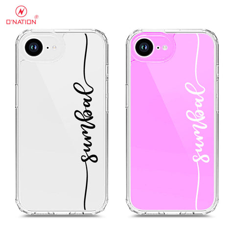 iPhone 16e Cover - Personalised Name Series - 8 Designs - Clear Phone Case - Soft Silicon Borders