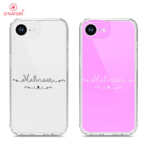 iPhone 16e Cover - Personalised Name Series - 8 Designs - Clear Phone Case - Soft Silicon Borders