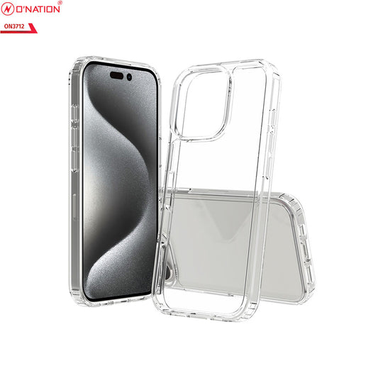 iPhone 16 Pro Cover - Transparent - ONation Crystal Series - Premium Quality Clear Case No Yellowing Back With Smart Shockproof Cushions