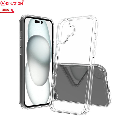 iPhone 16 Plus Cover - Transparent - ONation Crystal Series - Premium Quality Clear Case No Yellowing Back With Smart Shockproof Cushions