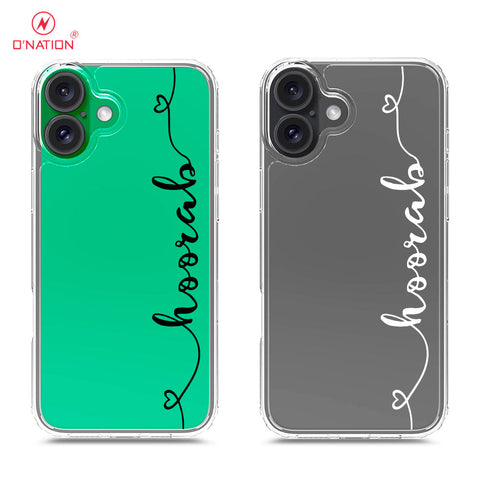 iPhone 16 Plus Cover - Personalised Name Series - 8 Designs - Clear Phone Case - Soft Silicon Borders