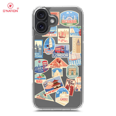 iPhone 16 Plus Cover - Personalised Boarding Pass Ticket Series - 5 Designs - Clear Phone Case - Soft Silicon Borders