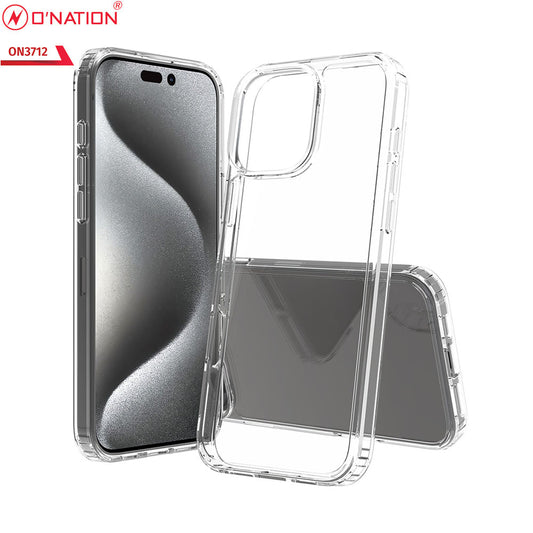 iPhone 16 Pro Max Cover - Transparent - ONation Crystal Series - Premium Quality Clear Case No Yellowing Back With Smart Shockproof Cushions