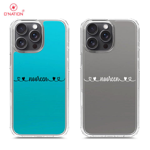 iPhone 16 Pro Max Cover - Personalised Name Series - 8 Designs - Clear Phone Case - Soft Silicon Borders