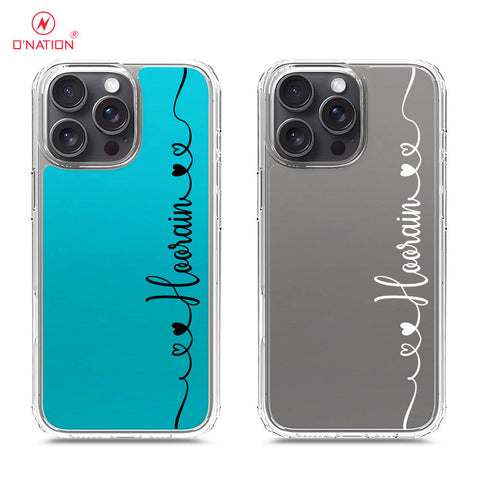 iPhone 16 Pro Max Cover - Personalised Name Series - 8 Designs - Clear Phone Case - Soft Silicon Borders