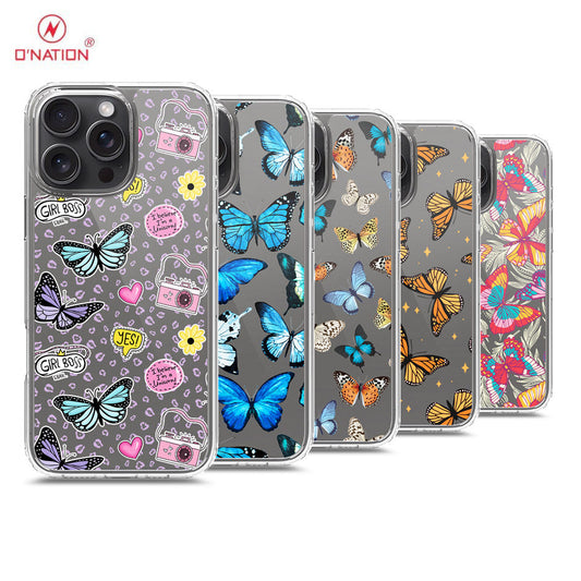 iPhone 16 Pro Max Cover - O'Nation Butterfly Dreams Series - 9 Designs - Clear Phone Case - Soft Silicon Borders