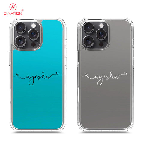 iPhone 16 Pro Max Cover - Personalised Name Series - 8 Designs - Clear Phone Case - Soft Silicon Borders
