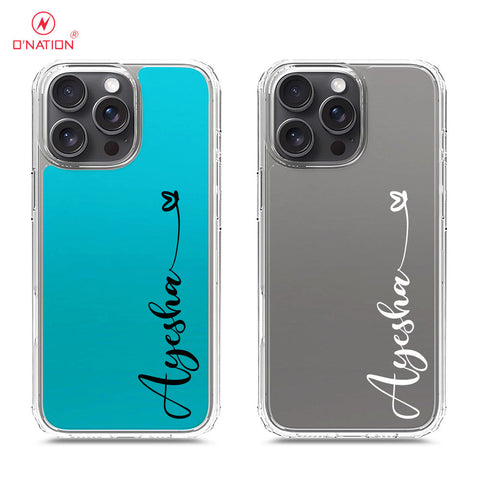 iPhone 16 Pro Max Cover - Personalised Name Series - 8 Designs - Clear Phone Case - Soft Silicon Borders