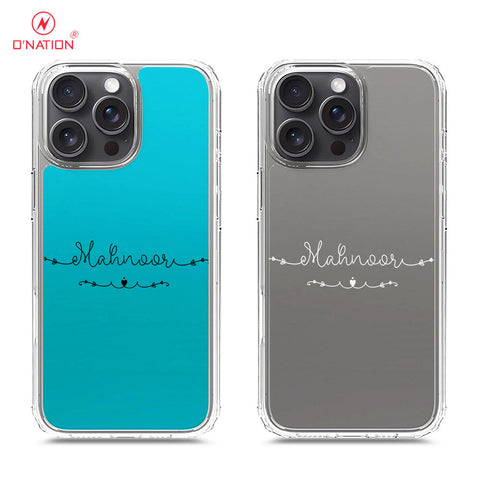 iPhone 16 Pro Max Cover - Personalised Name Series - 8 Designs - Clear Phone Case - Soft Silicon Borders