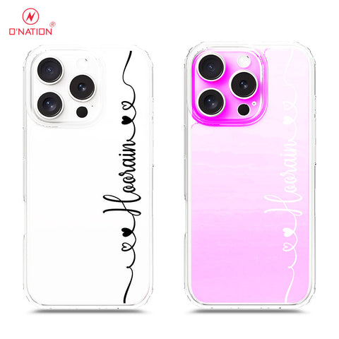 iPhone 16 Pro Cover - Personalised Name Series - 8 Designs - Clear Phone Case - Soft Silicon Borders