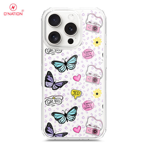 iPhone 16 Pro Cover - O'Nation Butterfly Dreams Series - 9 Designs - Clear Phone Case - Soft Silicon Borders