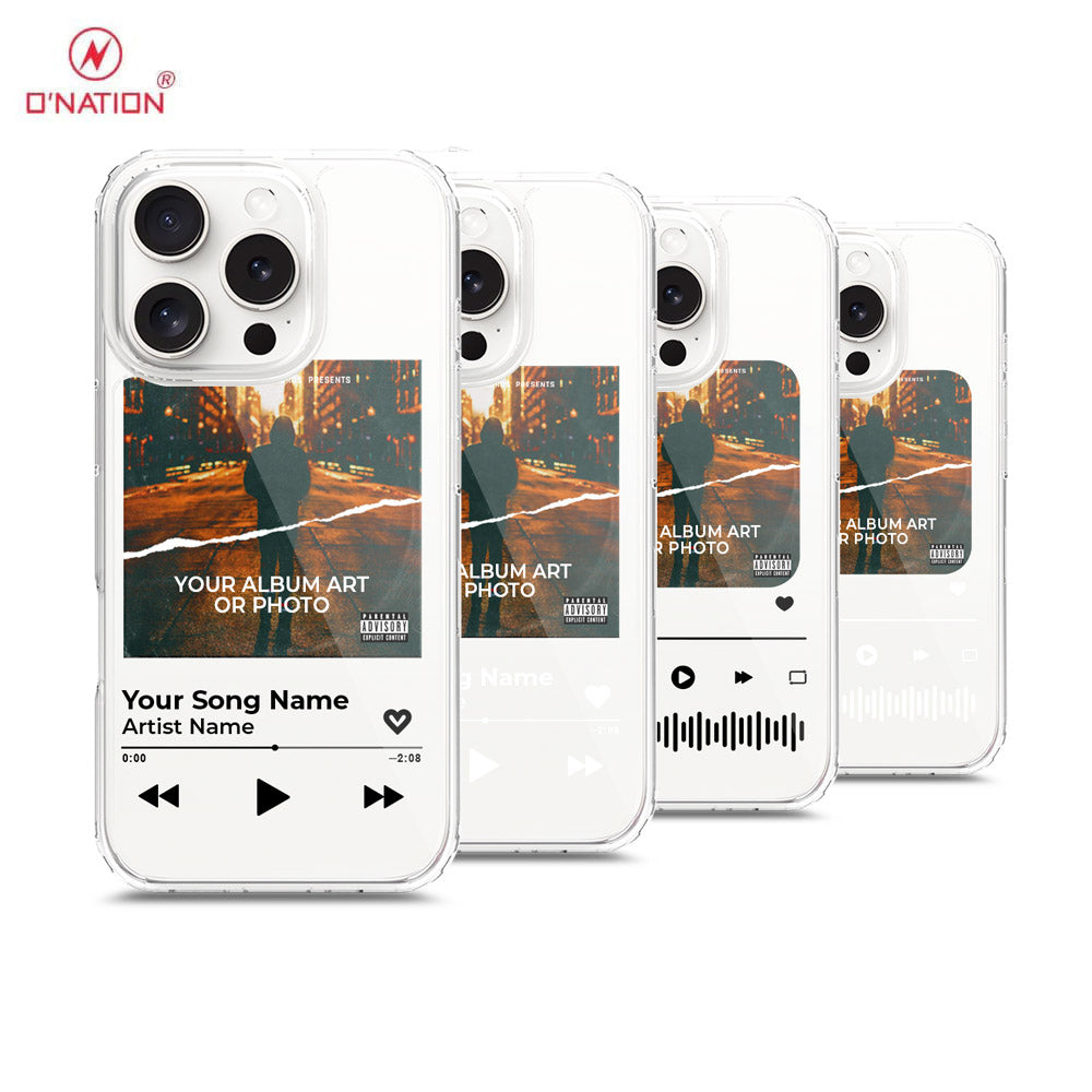 iPhone 16 Pro Cover - Personalised Album Art Series - 4 Designs - Clear Phone Case - Soft Silicon Borders