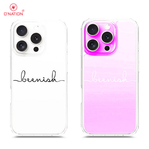 iPhone 16 Pro Cover - Personalised Name Series - 8 Designs - Clear Phone Case - Soft Silicon Borders