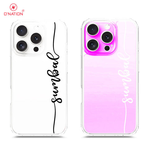 iPhone 16 Pro Cover - Personalised Name Series - 8 Designs - Clear Phone Case - Soft Silicon Borders