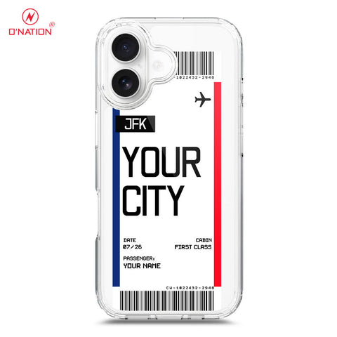 iPhone 17 Cover - Personalised Boarding Pass Ticket Series - 5 Designs - Clear Phone Case - Soft Silicon Borders