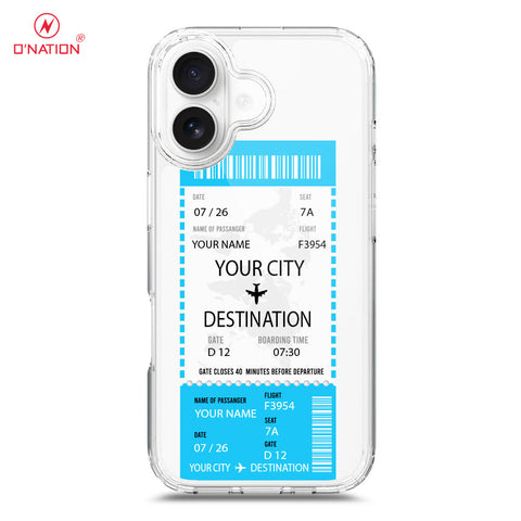 iPhone 17 Cover - Personalised Boarding Pass Ticket Series - 5 Designs - Clear Phone Case - Soft Silicon Borders