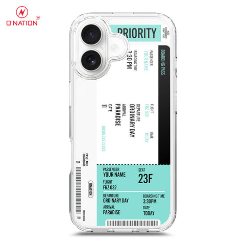 iPhone 17 Cover - Personalised Boarding Pass Ticket Series - 5 Designs - Clear Phone Case - Soft Silicon Borders